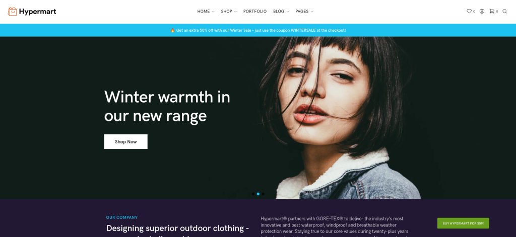 Hypermart أسرع سمات WordPress للتجارة الإلكترونية