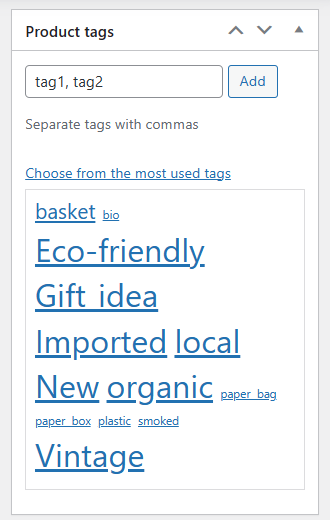 WooCommerceの商品編集画面から商品タグを追加する