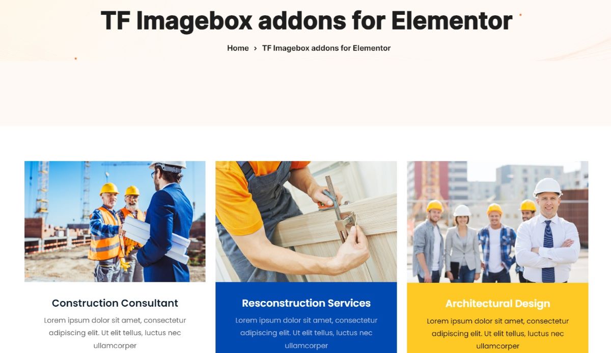 Complementos Themesflat para Elementor Image Box