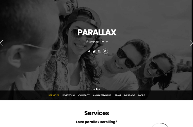 Thème WordPress d'une page Parallax