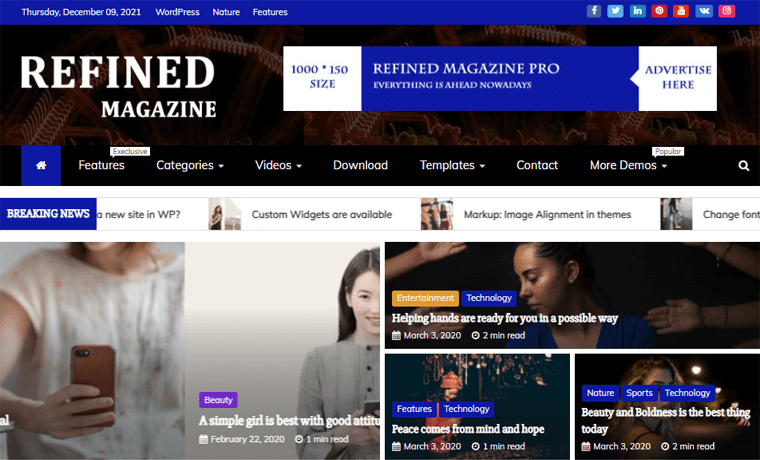 Refined Magazine — журнальные темы WordPress