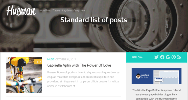 Tema WordPress Hueman para blog