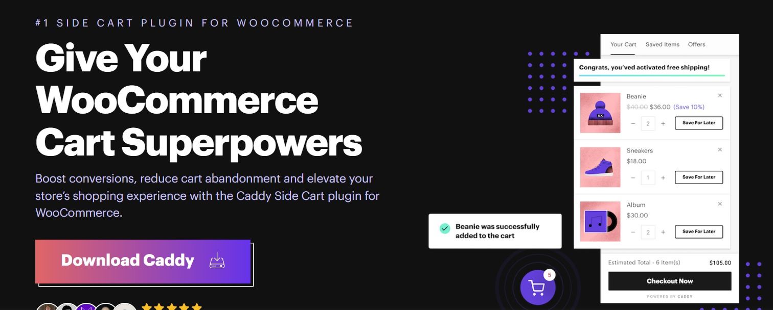 Caddy: Plugin keranjang samping untuk WooCommerce 