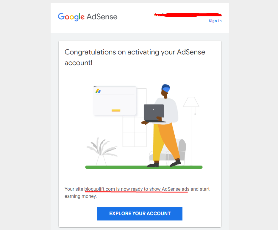 Adsense 帳戶已獲批准