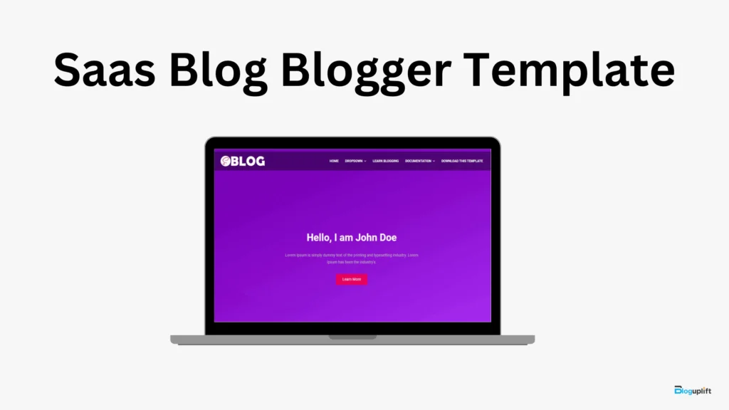 Modelo de blogger de blog Saas