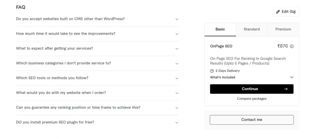 Fügen Sie FAQ hinzu, um professionell zu sein und versuchen Sie, Kundenzweifel auszuräumen