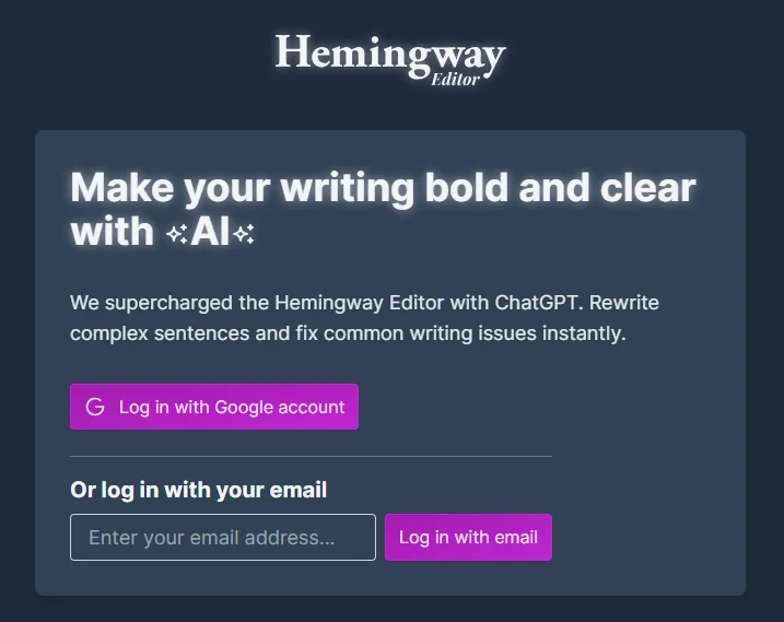 Redattore di Hemingway | Strumenti di controllo grammaticale