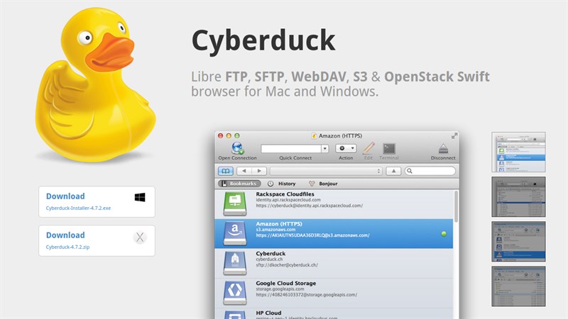 Cyber​​duck FTP SFTP Scp クライアント Windows Macos1 800X450 1