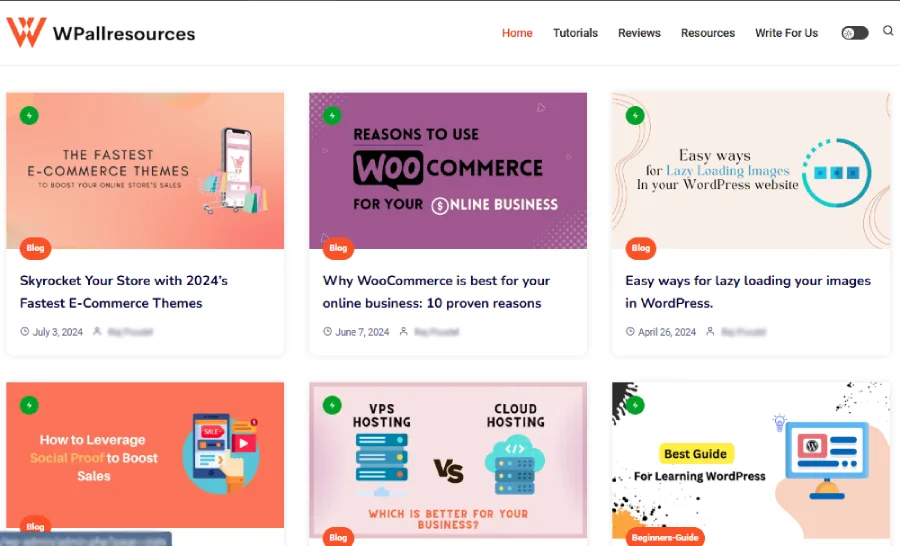 Situs WordPress berbasis Sumber Daya Terbaik: WPAllResources
