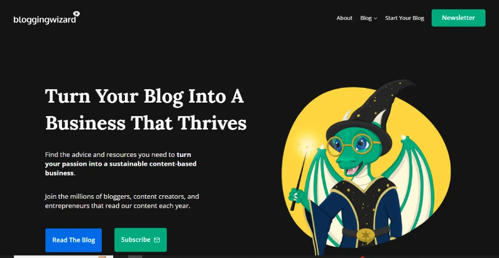 Situs WordPress Blogging Terbaik: Blogging Wizard