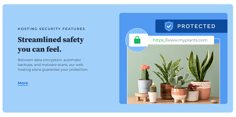 Funzionalità di sicurezza Bluehost