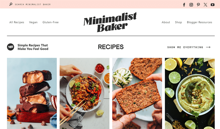 Contoh Website Blog Makanan & Resep