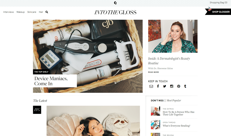 Exemple de site Web de blog beauté et mode