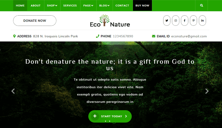 Motyw WordPress dla VW Eco Nature