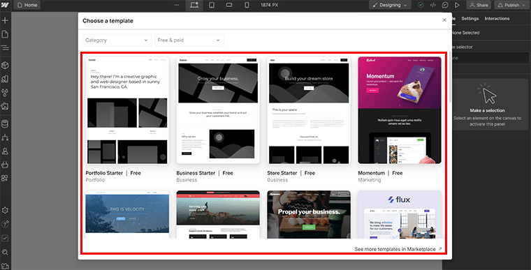 สำรวจเทมเพลต Webflow ที่มีจำหน่าย