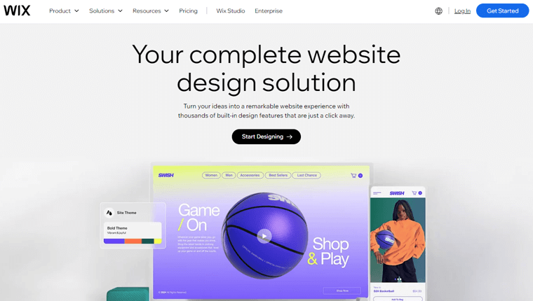 Solution complète de conception de sites Web Wix