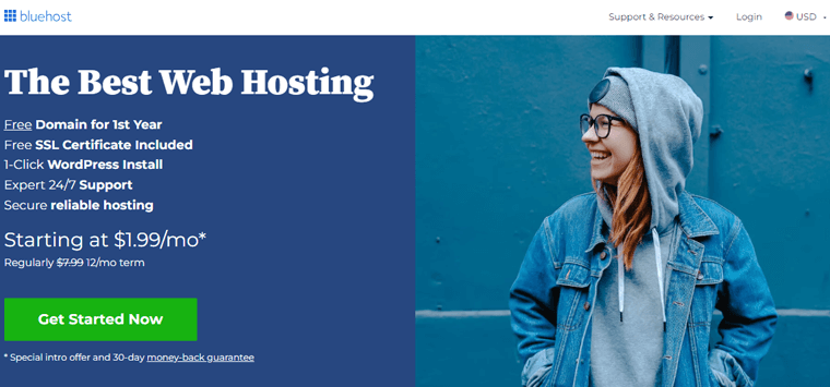 Bluehost أفضل استضافة ويب للطلاب