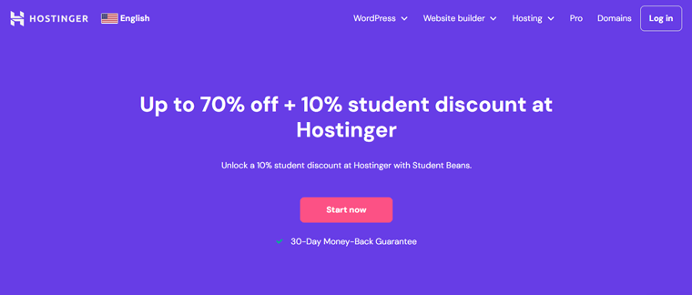 Hosting Web Hostinger per studenti