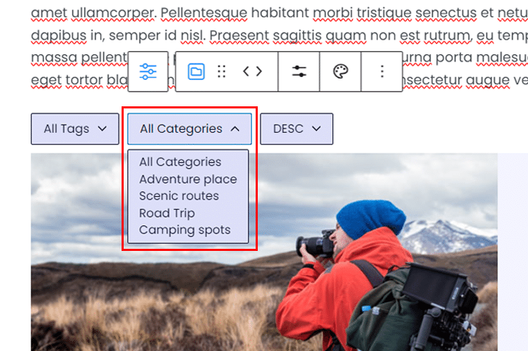 Spécifiez les catégories que vous souhaitez pour les articles connexes