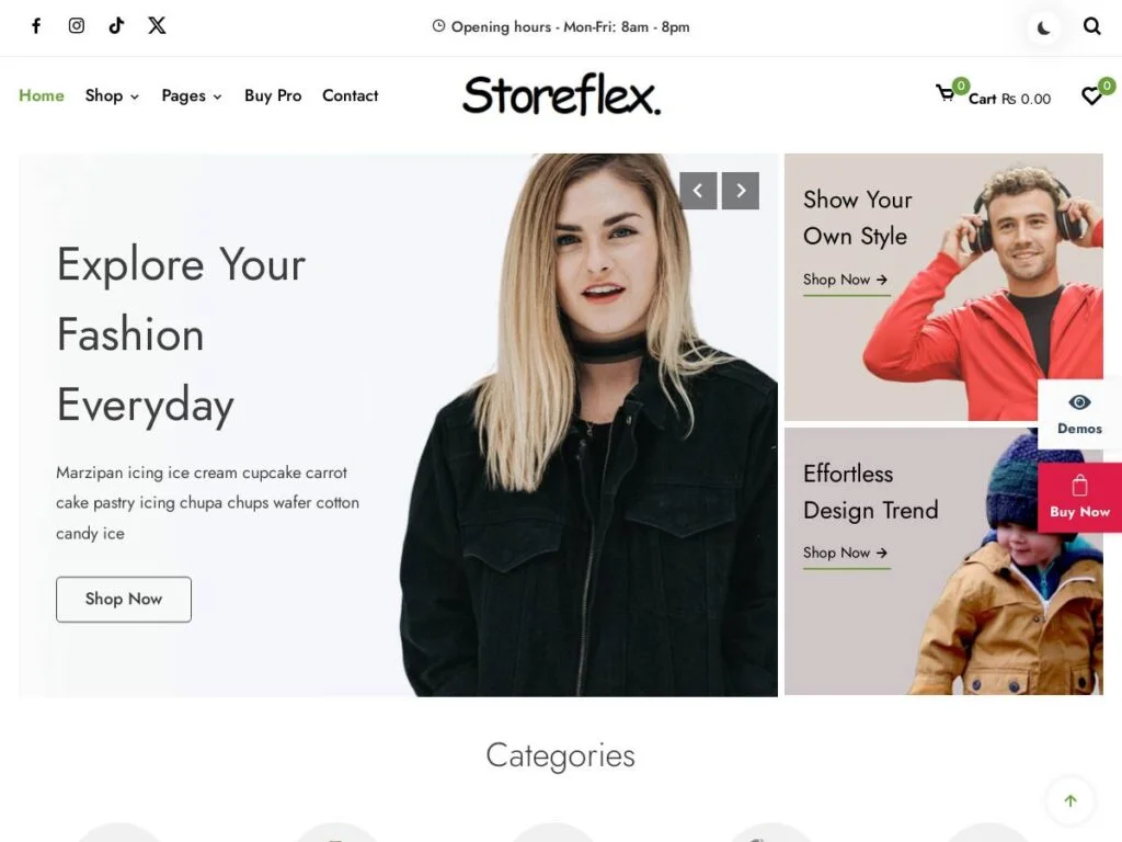 Melhores temas gratuitos para WordPress: StoreFlex_MysteryThemes