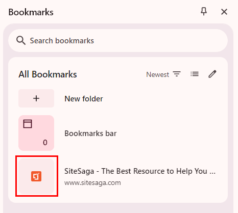 Favicon în lista de marcaje