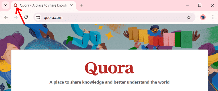 Exemple de favicon de Quora