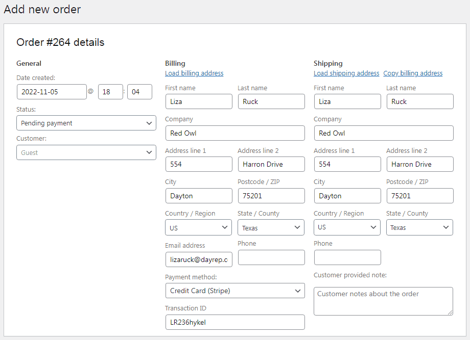 Adăugarea comenzilor manuale woocommerce