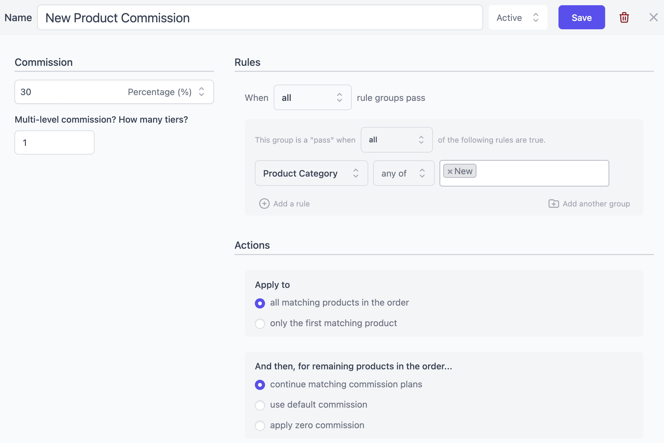 Provisionsplan für Neukunden