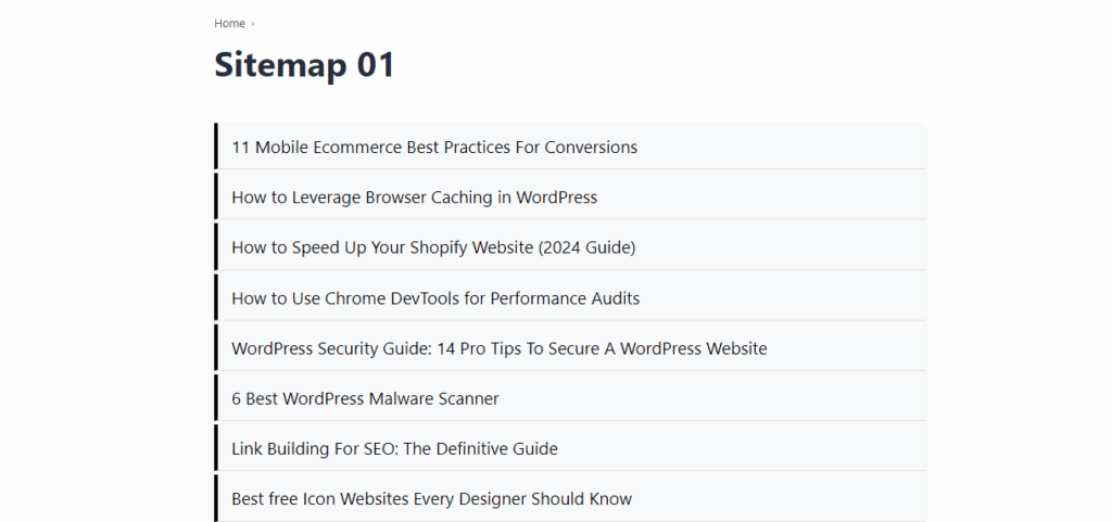 Blogger 用のプレーン HTML SItemap