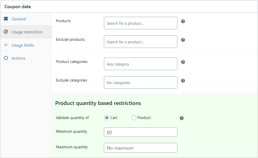 WooCommerce数量割引クーポン