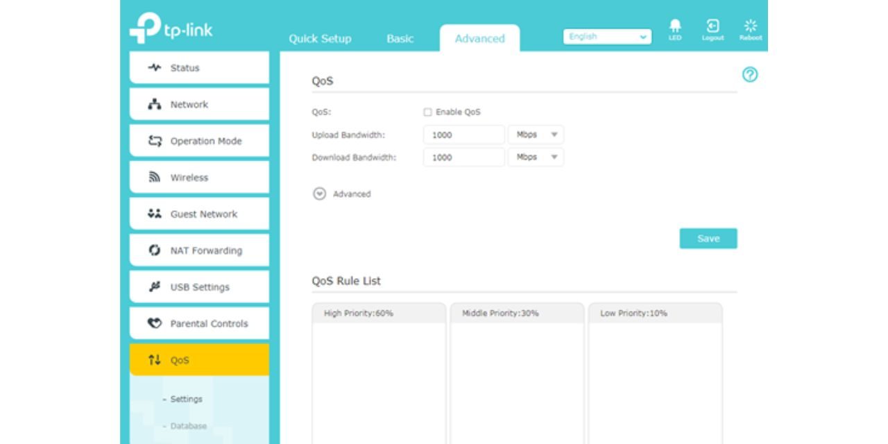 Langkah 3: Aktifkan QoS di router Anda