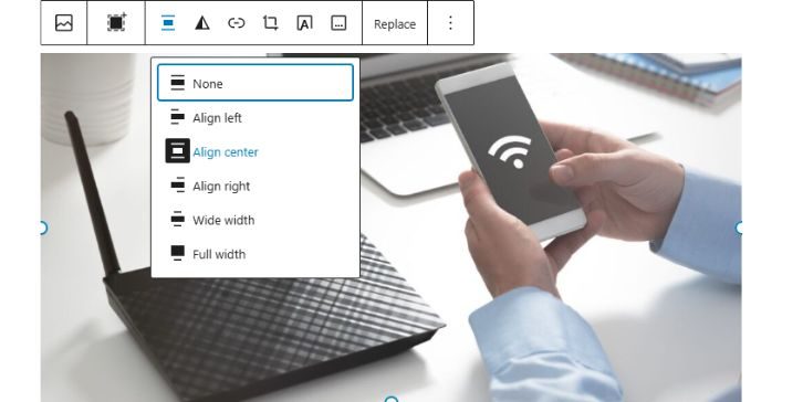 Alinear imágenes en WordPress Block Editor