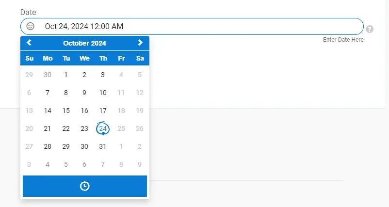 Activez l'option Time Picker et définissez votre format