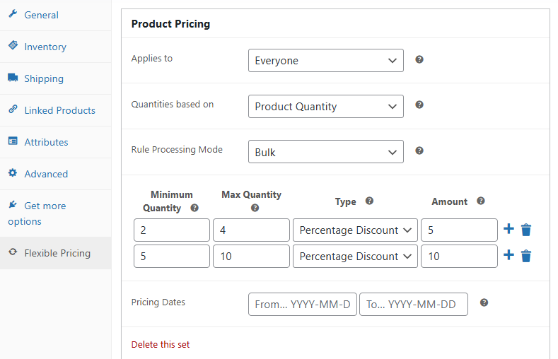 灵活定价WooCommerce中的批量产品折扣