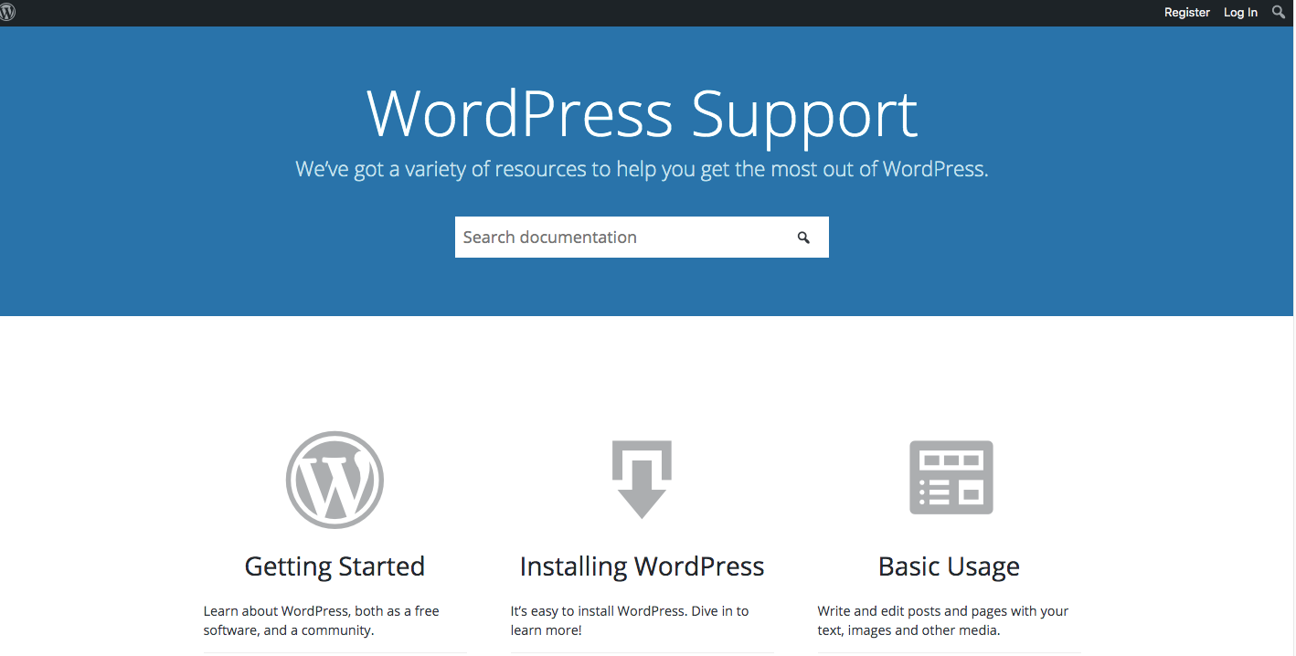 Prise en charge WordPress