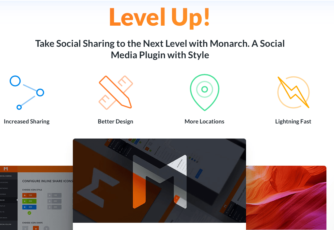 Plugin berbagi sosial Monarch dengan gaya
