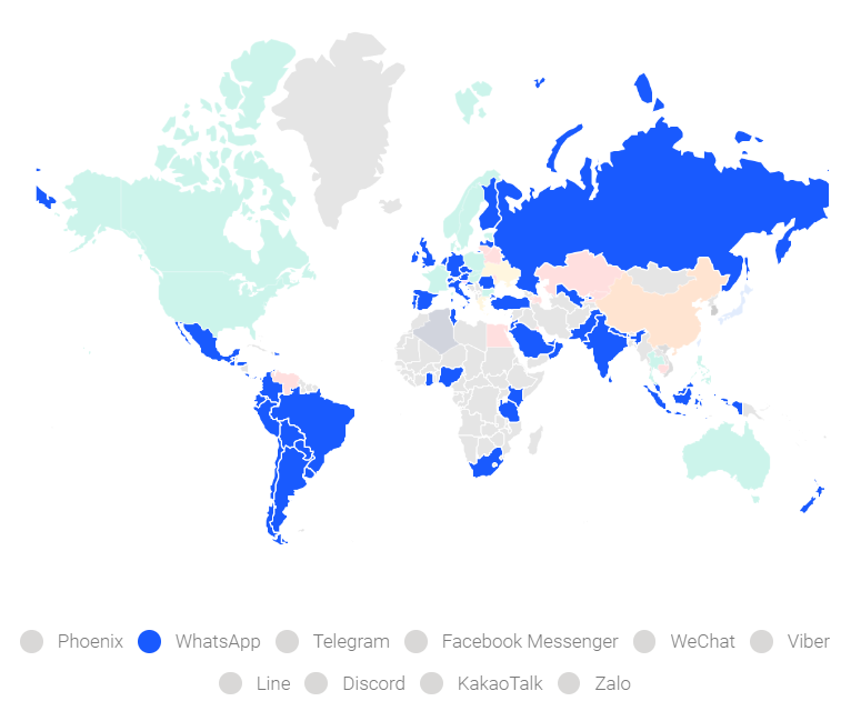 mapa mundial whatsapp