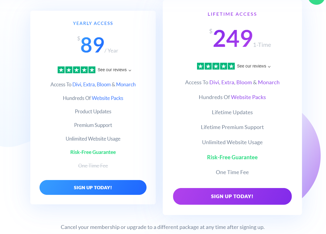 Diviの価格ページ