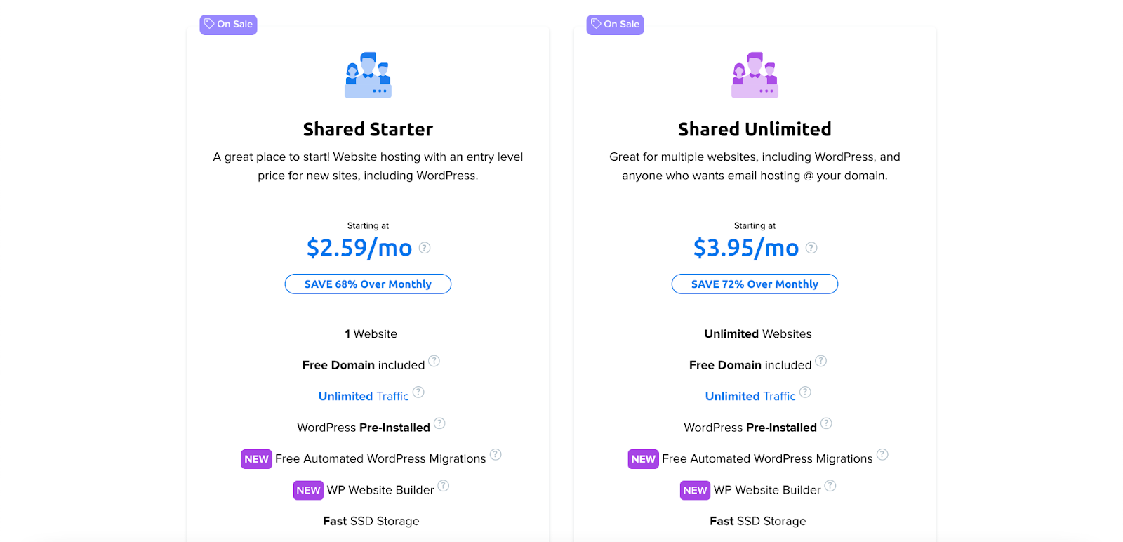 Planes de precios de alojamiento de sitios web compartidos de 3 años de Dreamhost