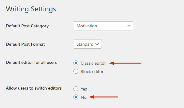 Configuración del complemento del editor clásico