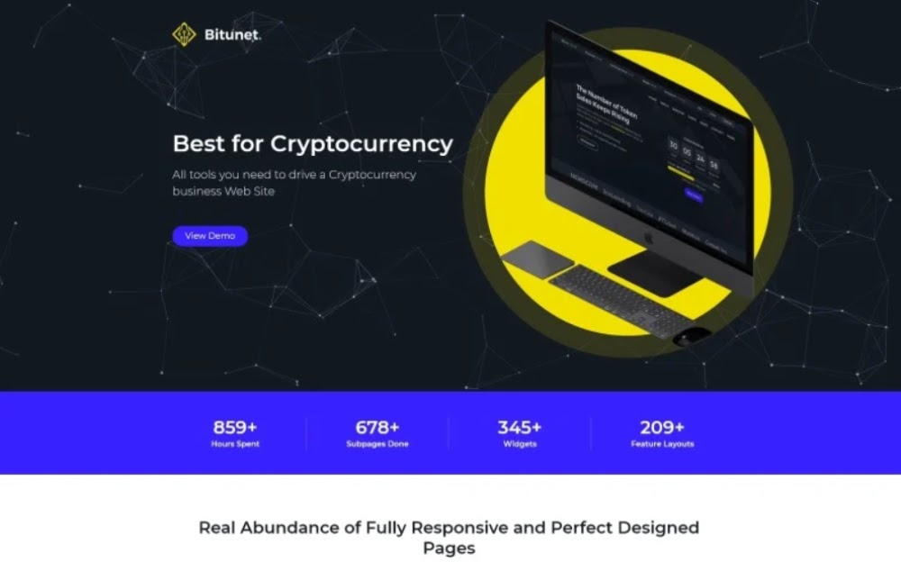 Bitunet - Cryptocurrency Elementor WordPress Theme