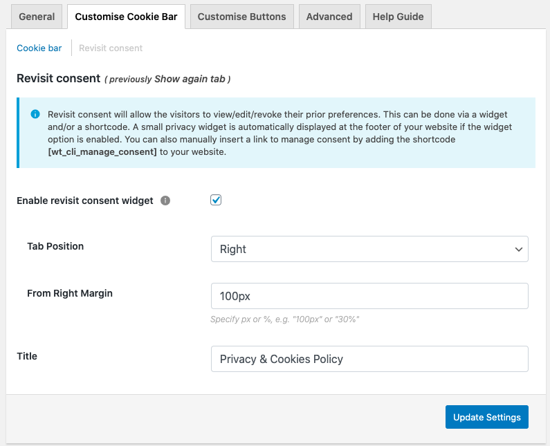 Option to Revisit/Revoke consent