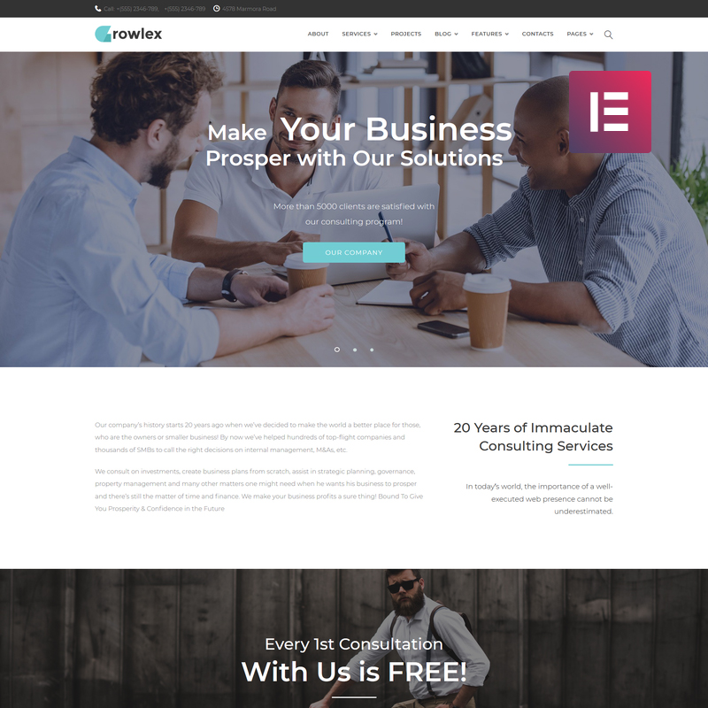 Glowlex - Consulting Services Elementor WordPress Theme