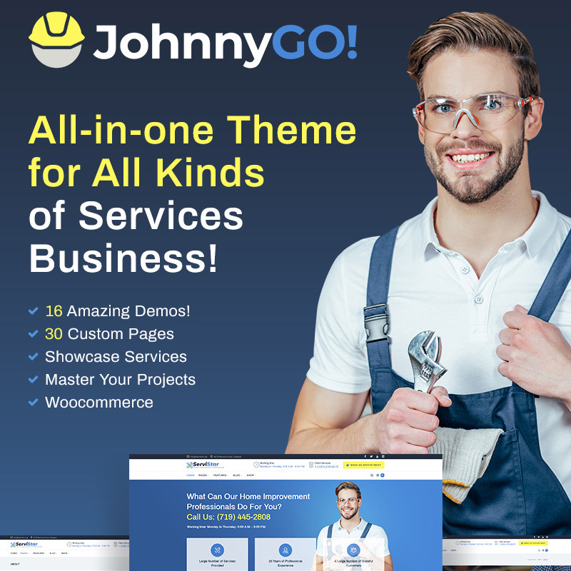 JohnnyGo - Multipurpose Home Services WordPress Theme