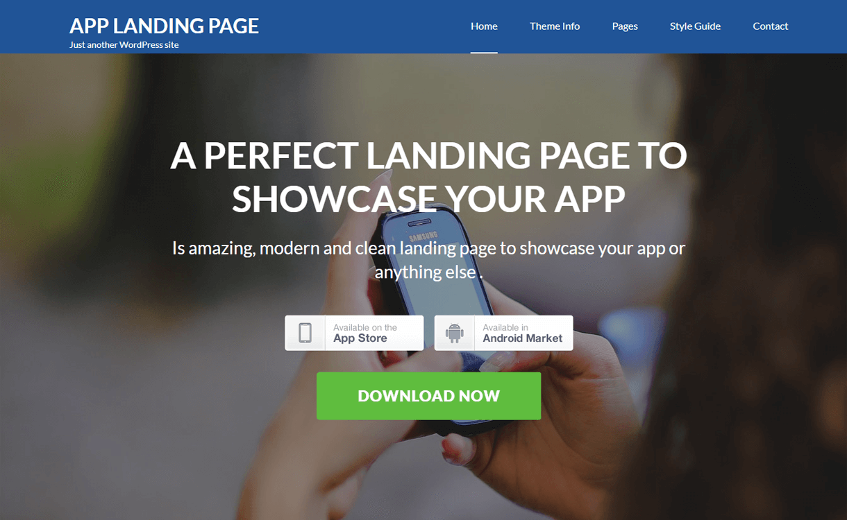 App Landing Page-Free WordPress Landing Page Theme