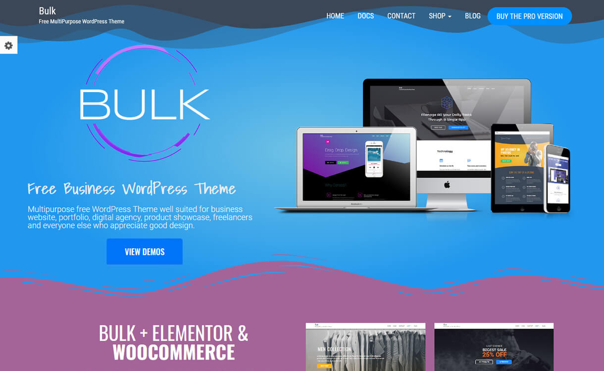 Bulk-Free WordPress Landing Page Theme