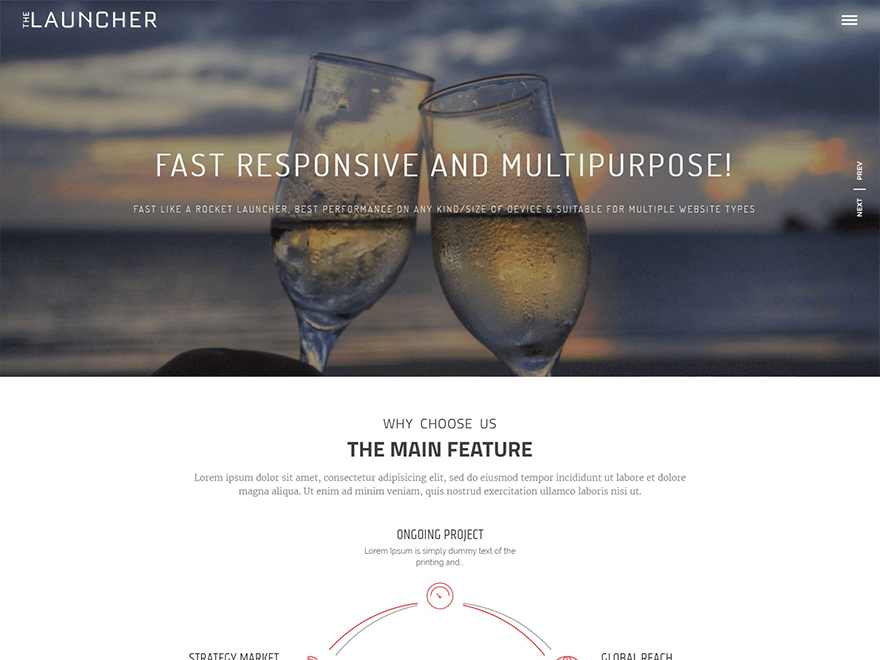 the-launcher free WordPress landing page theme