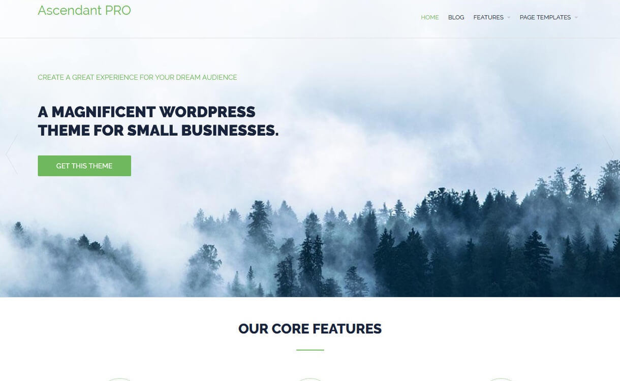 Ascendant-Free WordPress Landing Page Theme