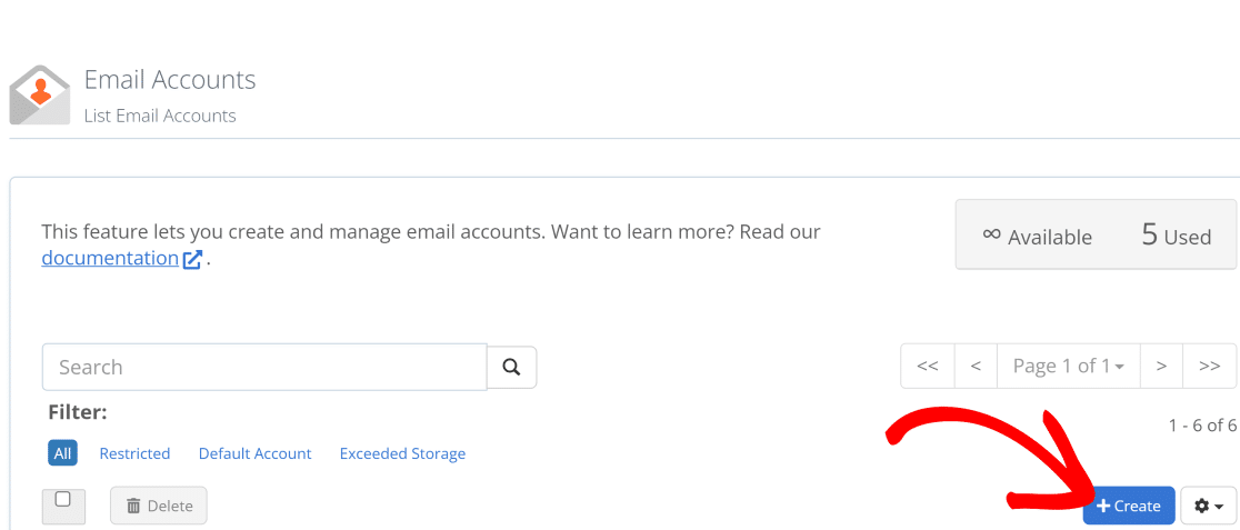 Create email account