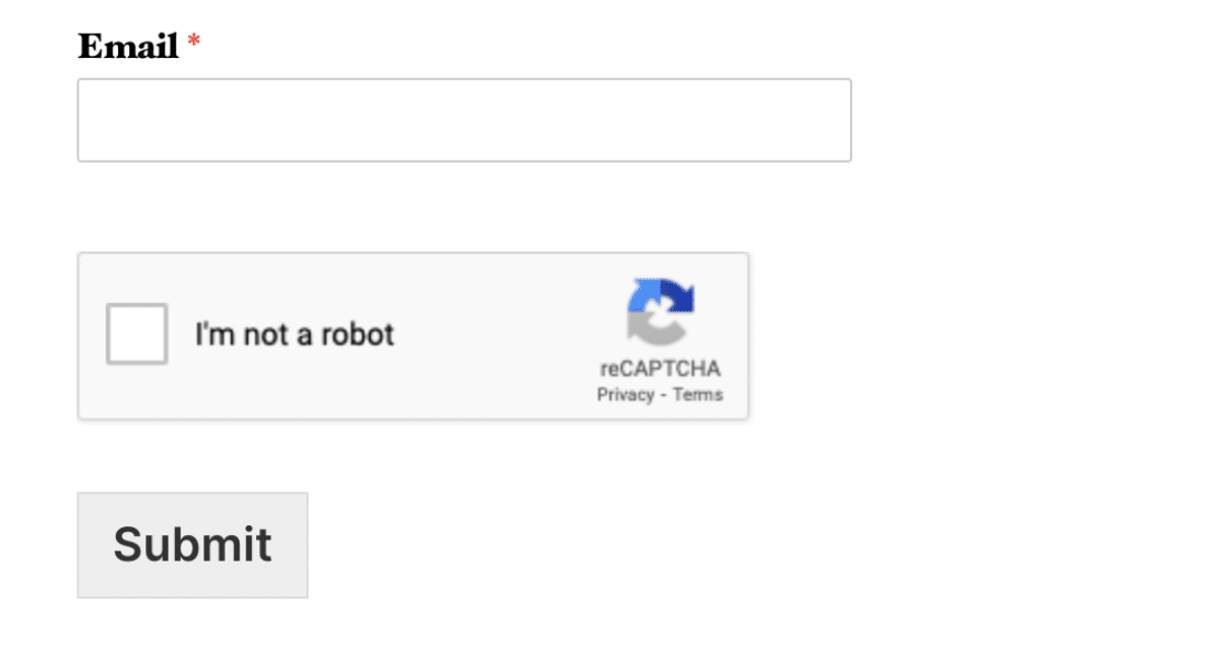 Captcha reset form